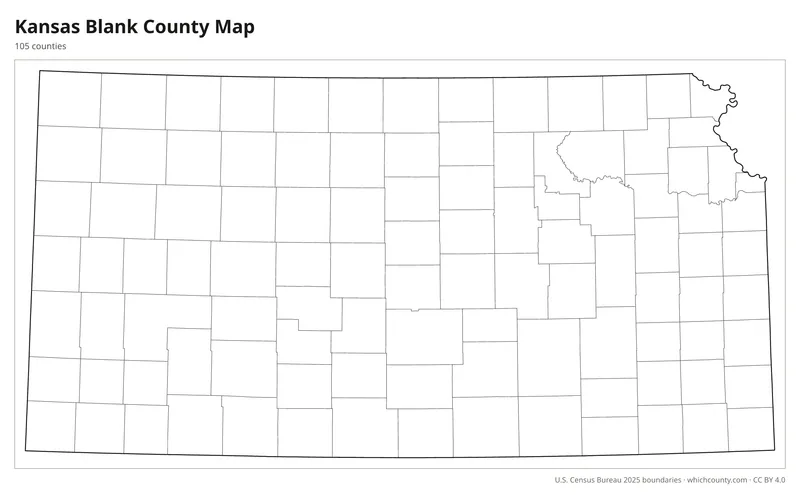 Blank outline map of Kansas counties