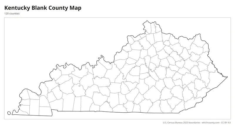 Blank outline map of Kentucky counties