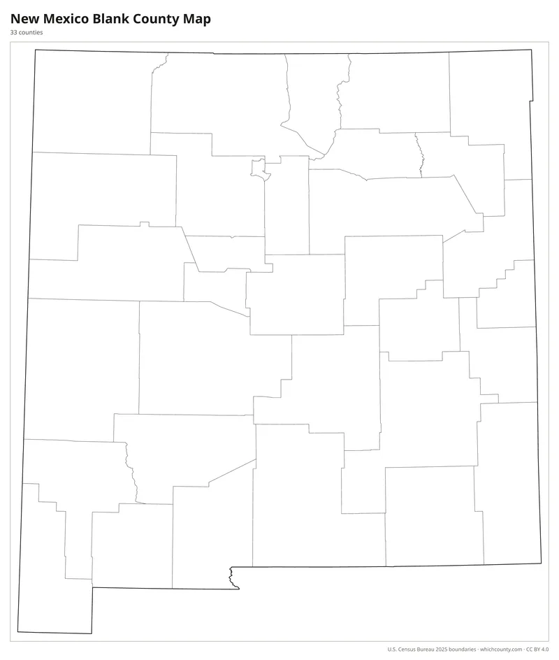 Blank outline map of New Mexico counties